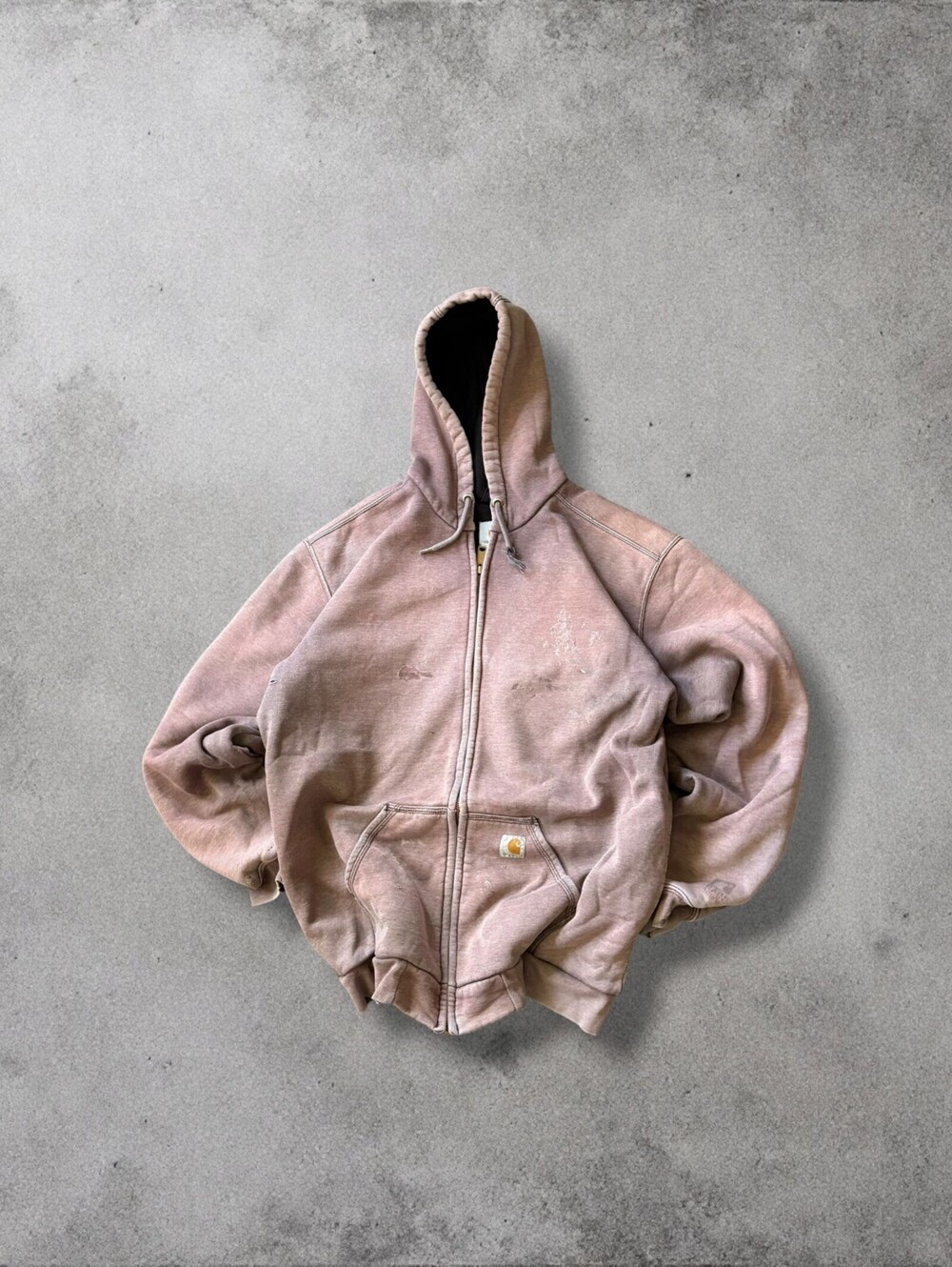 Vintage Carhartt Workwear Full Zip Hoodie Sweater Light Jacket Faded Mens Large